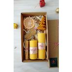 Petekoğlu Doğal Petek Balmuumu Mum Tealight Bodrum Mandalina Sabun Bal Mumu Mum Palo Santo Tütsü Beeswax Candle Set