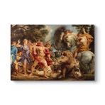 Peter Paul Rubens - Calydonian Yaban Domuzu Avı Tablosu 60 x 40