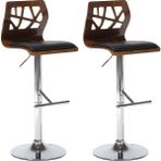 Petersburg Döner Bar Sandalyesi 2'li Set, 62–82 cm Ayarlı, Suni Deri, Ahşap Sırtlık - Siyah