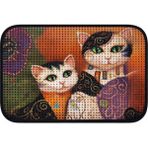 Petesia Elekli Desenli Kedi Tuvalet Önü Paspası 60 x 45 cm Maske - Renkli