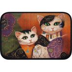 Petesia Elekli Desenli Kedi Tuvalet Önü Paspası 60 x 45 cm Maske