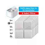 Petfit Aqua Flow 4l Akıllı Otomatik Kedi Köpek Su Pınarı Su Çeşmesi Su Şelalesi İçin Filtre 6 Adet beyaz