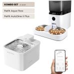 Petfit Aqua Flow Wifi Akıllı Bataryalı Otomatik Kedi Köpek Su Pınarı Çeşmesi Şelalesi+Petfit Autodine x Plus 5l Wi-Fi Kameralı Akıllı Otomatik Mama Kabı Besleme Ünitesi Bundle - Beyaz