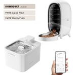 Petfit Aqua Flow Wifi Akıllı Bataryalı Otomatik Kedi Köpek Su Pınarı Çeşmesi Şelalesi+Petfit Meow Pure 3l Wi-Fi Kameralı Akıllı Otomatik Mama Kabı Besleme Ünitesi Bundle - Beyaz