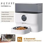 Petfit CatMax Pro 5L Wi-Fi Kameralı Akıllı Otomatik Kedi Köpek Mama Kabı Besleme Ünitesi Sesli Komut - Çelik Kase