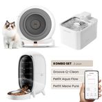 Petfit Groove Q-Clean Akıllı Otomatik Kedi Tuvaleti Gri+ Aqua Flow Akıllı Su Pınarı+ Meow Pure Mama Kabı