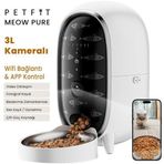 Petfit Meow Pure 3L Wi-Fi Kameralı Akıllı Otomatik Kedi Köpek Mama Kabı Besleme Ünitesi Sesli Komut+Çelik Kase