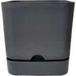 PetGrow Plastik Begonya Kare 16 Saksı - Gri