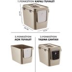 Petgrow Xxl 3 Fonksiyonlu Premium Kapalı Kedi Tuvaleti ve Taşıma Çantası 56 x 40 x 43 cm - Bej
