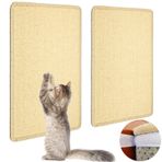 Pethave Kedi Tırmalama Matı, 2 Adet 59,6 x 39,9 cm Sisal Kedi Scratcher Mat Yapışkan Kanca Halka Bantlı, İç Mekan Kedileri için Duvar Çizicilerine Yapıştırın, Yatay Kedi Zemin Kazıma Pedi Halı (2