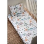 Petille Organik Bebek Lastikli Çarşaf (120x200+20) Tropikal