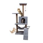 Petilux Dinlenme Hamaklı Yuvalı Tırmalama Direkli Çok Amaçlı Katlı Kedi Oyun ve Aktivite Evi