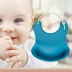 Petinka Mama Önlüğü Mavi Çocuk Bebek Mama Dökülme Engelleyici Bükülebilir Önlük