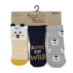 Petit Minou 3'lü 3D Bear Bebek Çorabı 2177