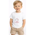 petite pati Beyaz Cutegirl bebek Tişört 0-4 yaş %100 Pamuk Penye (polyester icermez) Tshirt Baskılı