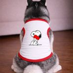 Petite Pati Beyaz Heart Köpek Tshirt Köpek Kıyafeti (%100 Pamuk Penye) Kucuk ve Buyuk Irklar - 3XL