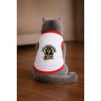 Petite Pati Beyaz More Cat Baskili Kedi Tshirt Kedi Kiyafeti (%100 Pamuk Penye)
