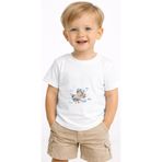 petite pati Beyaz Pilotayi bebek Tişört 0-4 yaş %100 Pamuk Penye (polyester icermez) Tshirt Baskılı