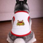 Petite Pati Beyaz Psycho Köpek Tshirt Köpek Kıyafeti (%100 Pamuk Penye) Kucuk ve Buyuk Irklar - 3XL