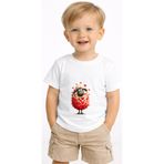 petite pati Beyaz Sevimlikuzu bebek Tişört 0-4 yaş %100 Pamuk Penye (polyester icermez) Tshirt Baskılı