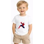 petite pati Beyaz Spiderman2 bebek Tişört 0-4 yaş %100 Pamuk Penye (polyester icermez) Tshirt Baskılı