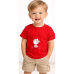 petite pati Kirmizi Cutegirl bebek Tişört 0-4 yaş %100 Pamuk Penye (polyester icermez) Tshirt Baskılı