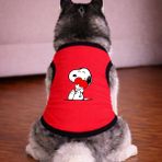 Petite Pati Kirmizi Heart Köpek Tshirt Köpek Kıyafeti (%100 Pamuk Penye) Kucuk ve Buyuk Irklar - Kırmızı - 2XL