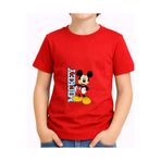 petite pati Kırmızı Mickeywriting çocuk Tişört 5-14 yaş %100 Pamuk Penye (polyester icermez)Tshirt Baskılı