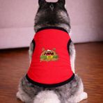 Petite Pati Kirmizi Psycho Köpek Tshirt Köpek Kıyafeti (%100 Pamuk Penye) Kucuk ve Buyuk Irklar - Kırmızı - 3XL
