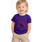 petite pati Mor Spiderman2 bebek Tişört 0-4 yaş %100 Pamuk Penye (polyester icermez) Tshirt Baskılı