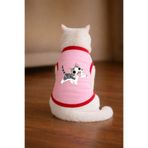 petite pati Pembe happy Cat Baskili Kedi Tshirt Beden L kedi kiyafeti (%100 pamuk penye)