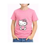 petite pati Pembe Hellokittypink çocuk Tişört 5-14 yaş %100 Pamuk Penye (polyester icermez)Tshirt Baskılı