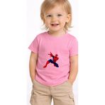 petite pati Pembe Spiderman2 bebek Tişört 0-4 yaş %100 Pamuk Penye (polyester icermez) Tshirt Baskılı