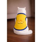 petite pati Sarı Tembel Cat Baskili Kedi Tshirt Beden M kedi kiyafeti (%100 pamuk penye)