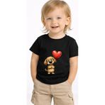 petite pati Siyah Balonlukopek bebek Tişört 0-4 yaş %100 Pamuk Penye (polyester icermez) Tshirt Baskılı