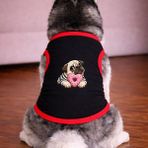 petite pati Siyah Donut Köpek Tshirt Köpek Kıyafeti (%100 Pamuk Penye) Kucuk ve Buyuk irklar