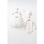 Petite Ponpon Baby Kız Bebek Mevlüt Elbisesi 4'Lü Set