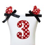 Petitebelle Doğum Günü Elbisesi Kırmızı Puantiyeli 3. Beyaz Pamuklu Gömlek Kız Çocuk Bluz 1-8y (3-4 Yaş)