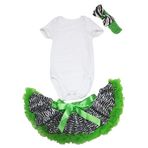 Petitebelle Düz Beyaz Bodysuit Oyun elbisesi Zebra-Baby-Rock Nb-12m, Yeşil, 6 - 12 Monate