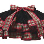 Petitebelle Elbise Siyah 4 Katmanlı Ekose Kırmızı Kurdele Kız Petal Etek Nb-8y, siyah, 1-3 Years