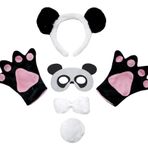 Petitebelle Hayvan Saç Bandı Papyon Kuyruk Eldiven 5pc çocuk Kostüm 1-5y Maske (Panda)