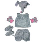 Petitebelle Küçük Hayvan Şapkası Gömlek Kuyruk Pantolon Ayakkabı 5pc Kostüm 4-8y (Küçük Fil, 4-5 yıl)