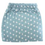 Petitebelle-Petitebelle Beyaz Puantiyeli Açık Mavi Pamuklu Kız Etek 1-8y (1-3 Yaş)