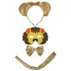 Petitebelle Saç Bandı Papyon Kuyruk Maskesi 4pc Unisex Çocuk Kostüm 1-5y (Aslan)