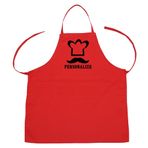Petitebelle Yetişkinler için Bıyık Şef Şapkası Polyester Mutfak Önlüğü, kırmızı, One Size