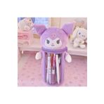 Petityu Kawaii Sanrio peluş kalem kutusu Kuromi peluş şirin kalemlik mor kalem kutu