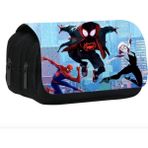 Petityu Miles Morales Spiderman Çift Fermuarlı Büyük Kalem Kutusu - Siyah - çift fermuarlı cırtlı fermuarlı