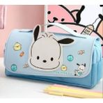 Petityu Pochacco Şirin Çift Fermuarlı Büyük Kapasiteli Kalem Kutu - Mavi - Standart - Kalem Kutusu