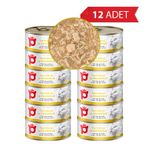 Petlebi Sos İçinde Tiftiklenmiş Taze Tavuk Etli ve Somonlu 12x70 gr Kedi Konservesi