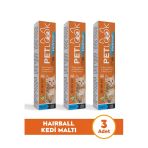 Petlook Kedi Maltı Hairball Tüy Yumağı Önlemeyi Destekleyen Kedi Maltı, Kedi Ödülü, Kedi Vitamini 3'lü Set